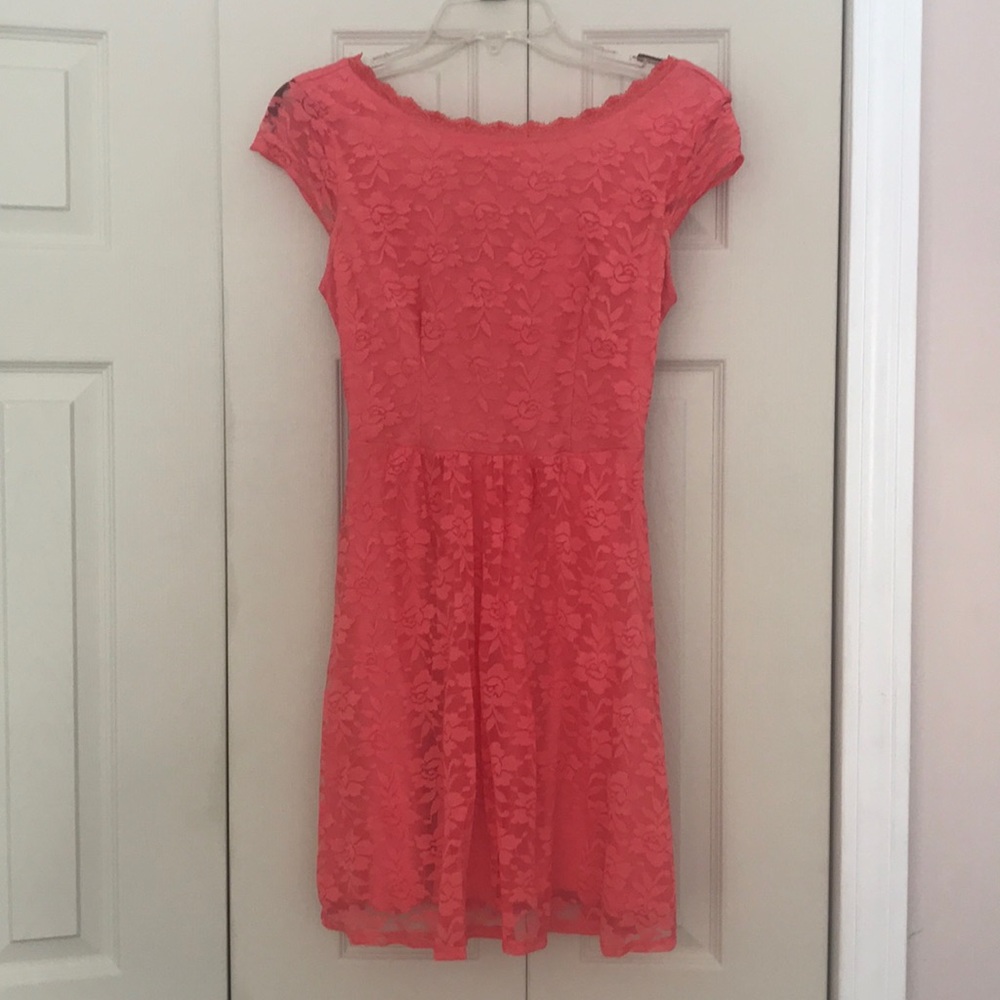 Coral Lace Dress